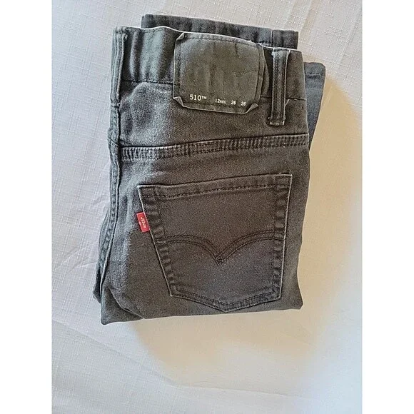 Levi's 510 Jeans Boy's Super Skinny 26x26 Faded Gray Stretch Denim Jeans 12 Reg - Picture 9 of 9